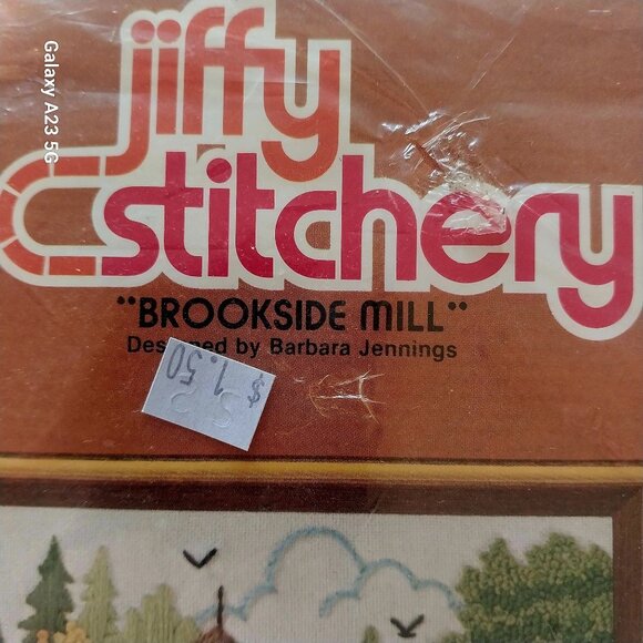 Jiffy Stitchery "Brookside Mill" Wool Needlepoint Kit Vintage Country Cottage - Picture 2 of 6
